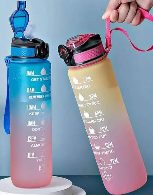 Reusable Water Bottle – Time Marker & Leakproof